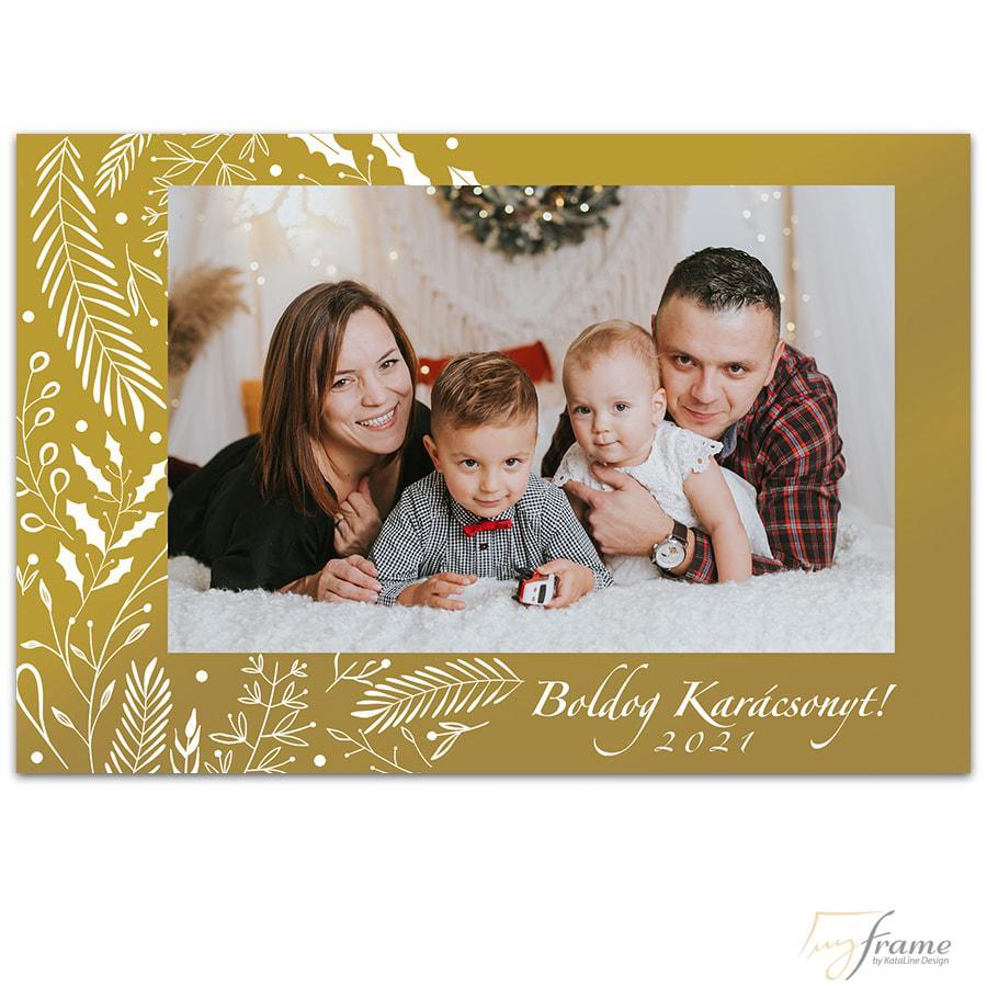 Arany karácsonyi fényképes képeslap
