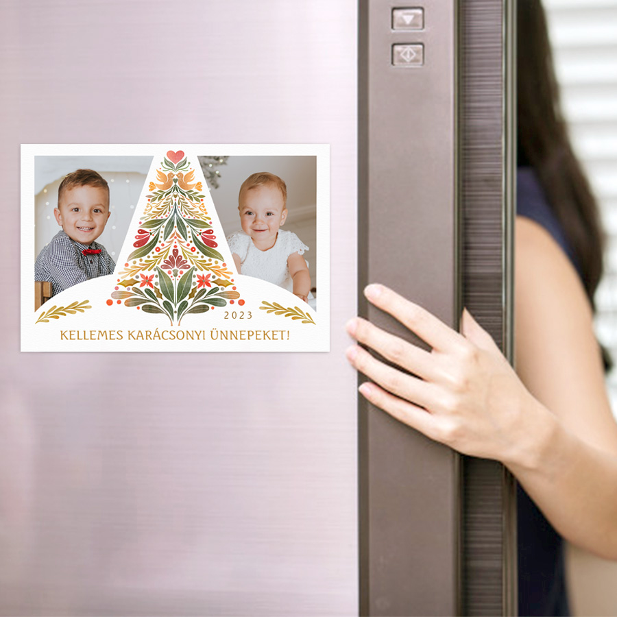 Karácsonyi nagy fényképes hűtőmágnes