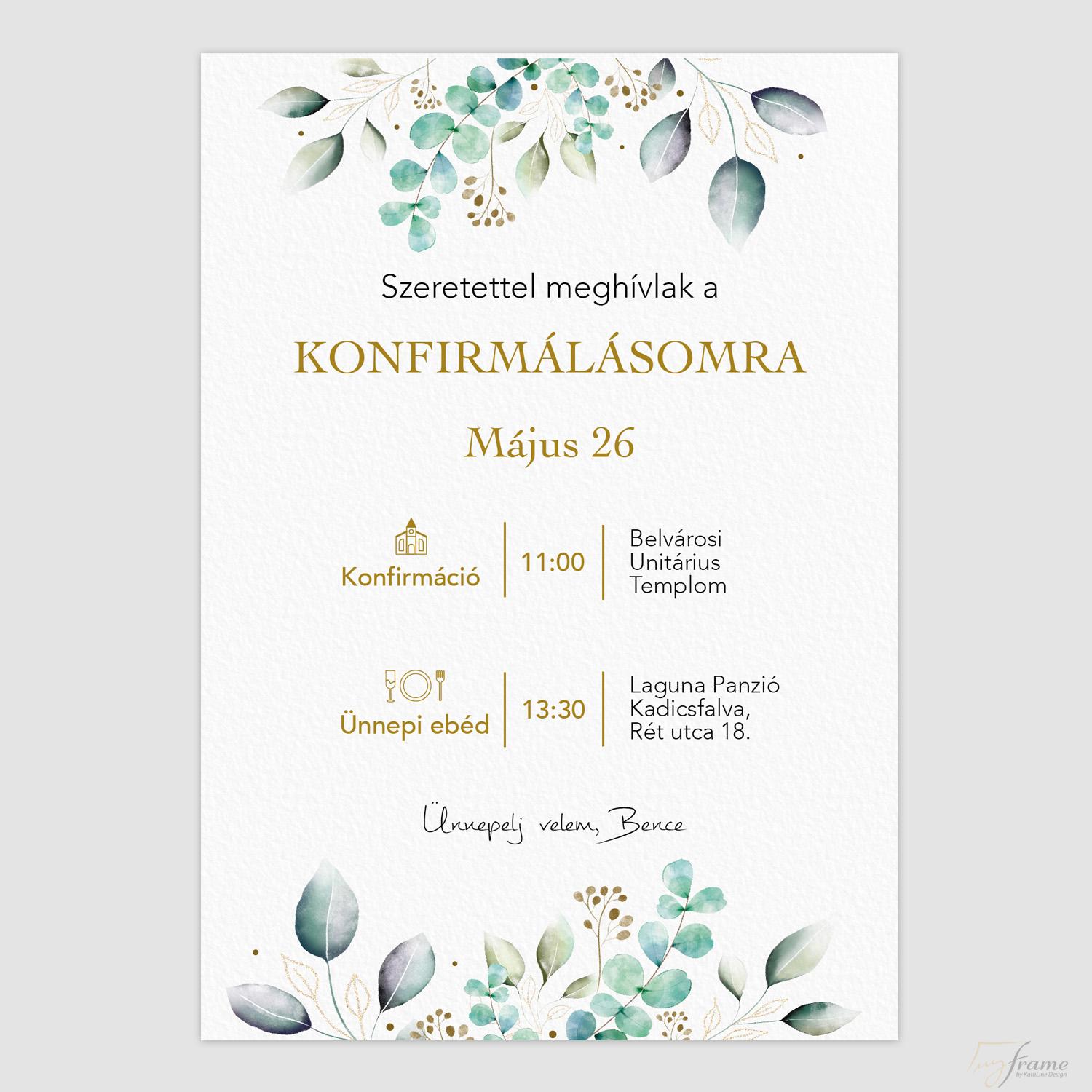 Meghívó konfirmálásra