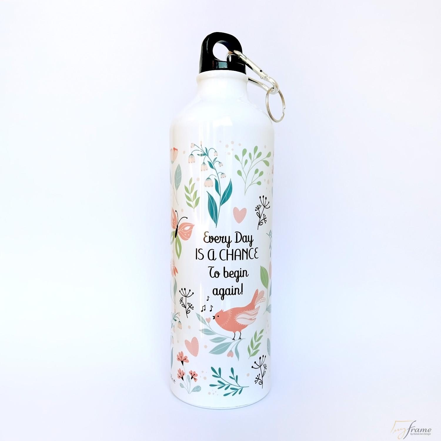 Vidám hangulatú, madaras kulacs, felirattal 750 ml