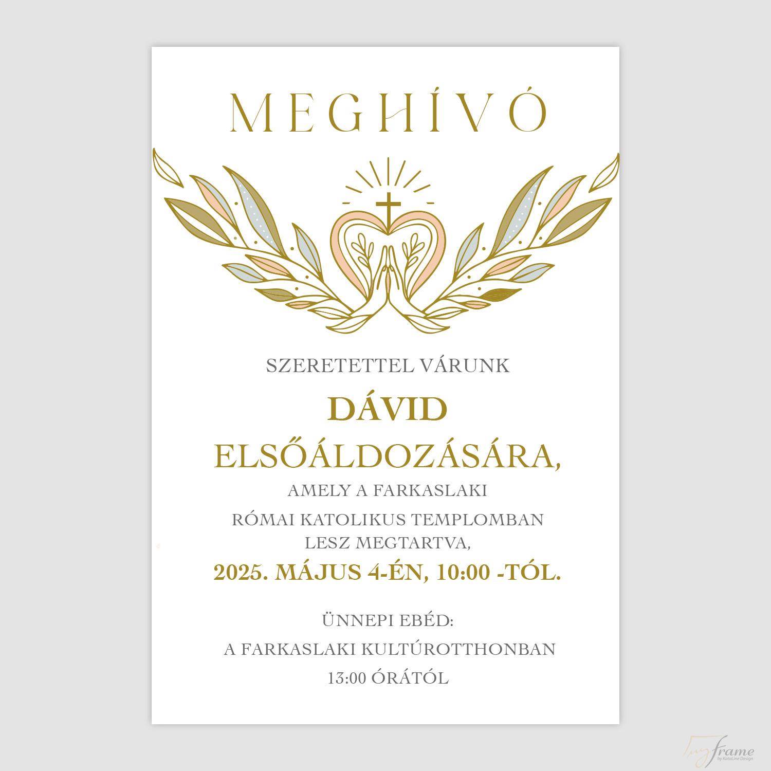 Meghívó elsőáldozásra – Fohász