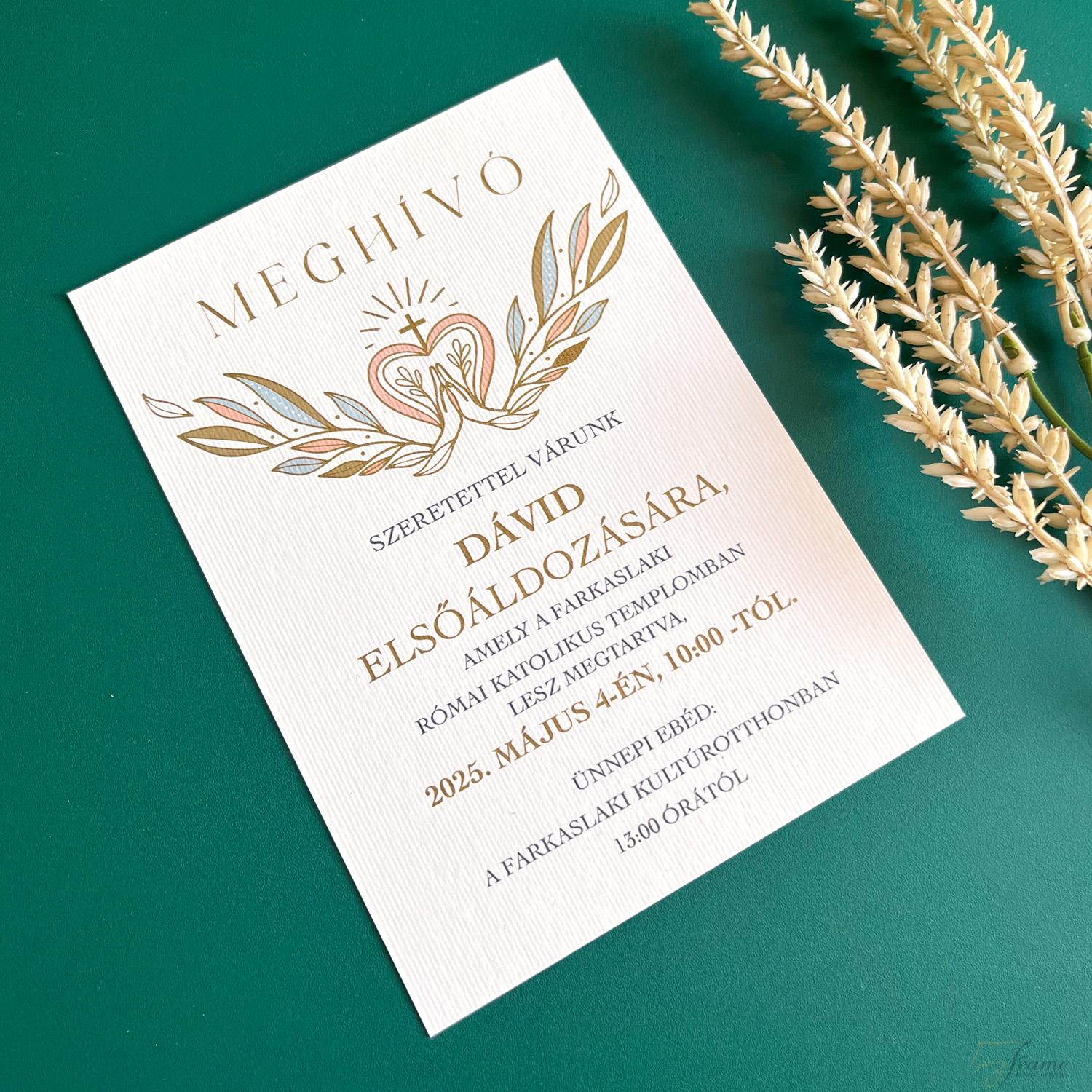 Meghívó elsőáldozásra – Fohász