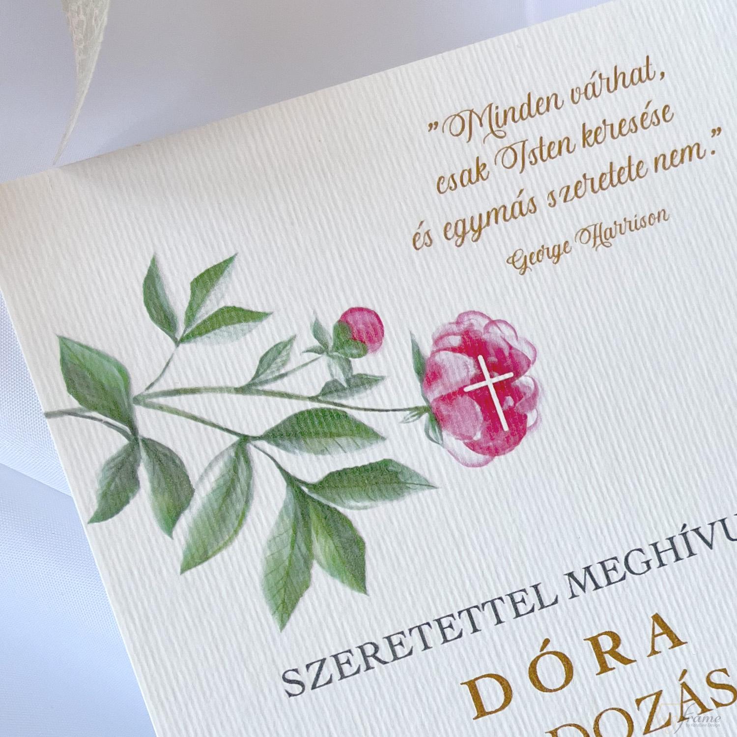 Meghívó elsőáldozásra – Pünkösdi rózsaszál
