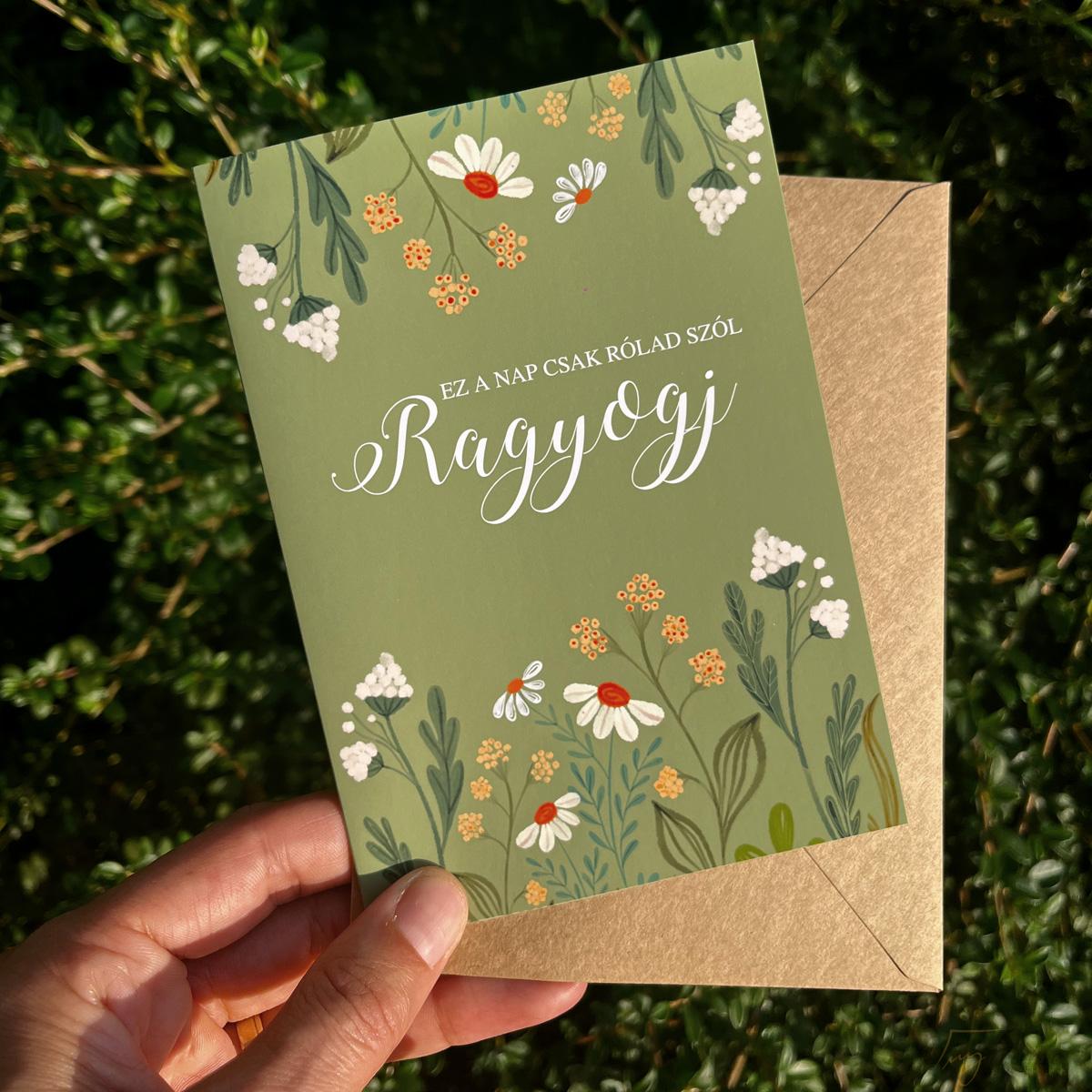„Ragyogj” virágmintás képeslap