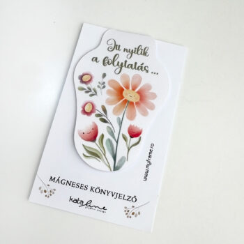 Mágneses könyvjelző vidám virágokkal