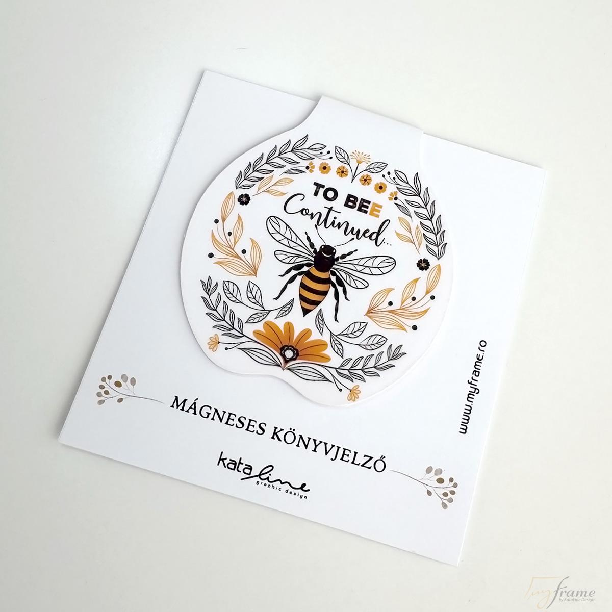 Mágneses könyvjelző méhecskés mintával