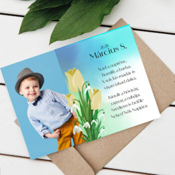Tulipános nőnapi köszöntő (11. képeslap minta)