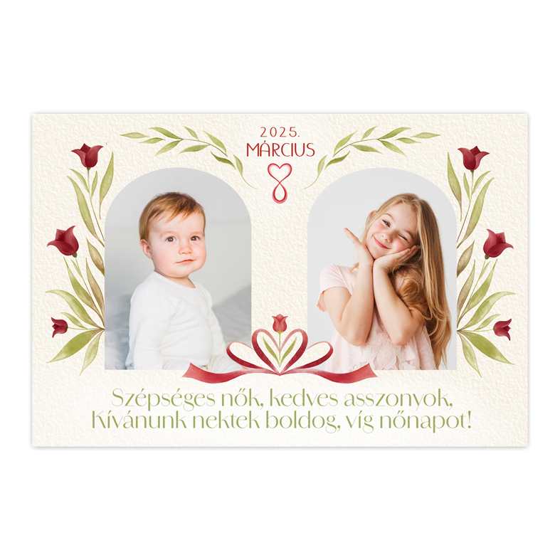 Magnet personalizat de 8 Martie cu ilustratie si cu poza (model nr. 27)