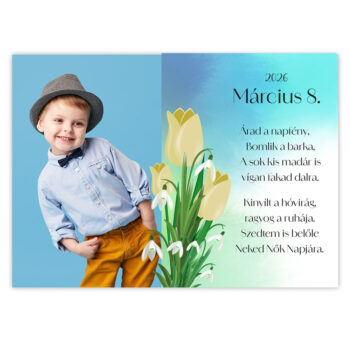 Tulipános nőnapi nagy hűtőmágnes (11. minta)